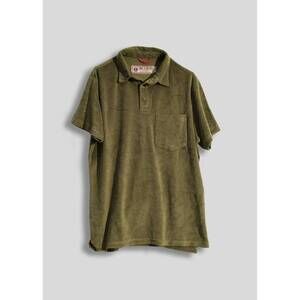 NEW IRON & RESIN men's terry polo in green